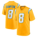 harde LA.Chargers #8 Omarion Hampton Player Gold Home Game Stitched Jerseys