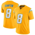 harde LA.Chargers #8 Omarion Hampton Player Gold Limited Vapor F.U.S.E. Home Game Stitched Jerseys