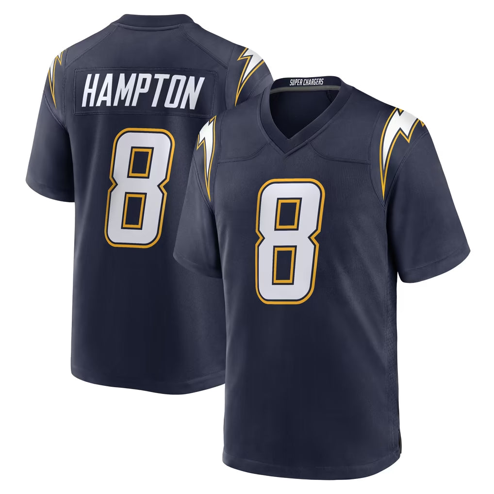 harde LA.Chargers #8 Omarion Hampton Player Navy Alternate Home Game Stitched Jerseys