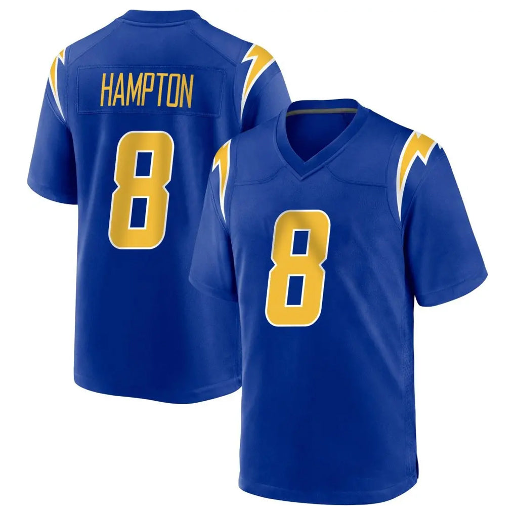 harde LA.Chargers #8 Omarion Hampton Player Royal Home Game Stitched Jerseys