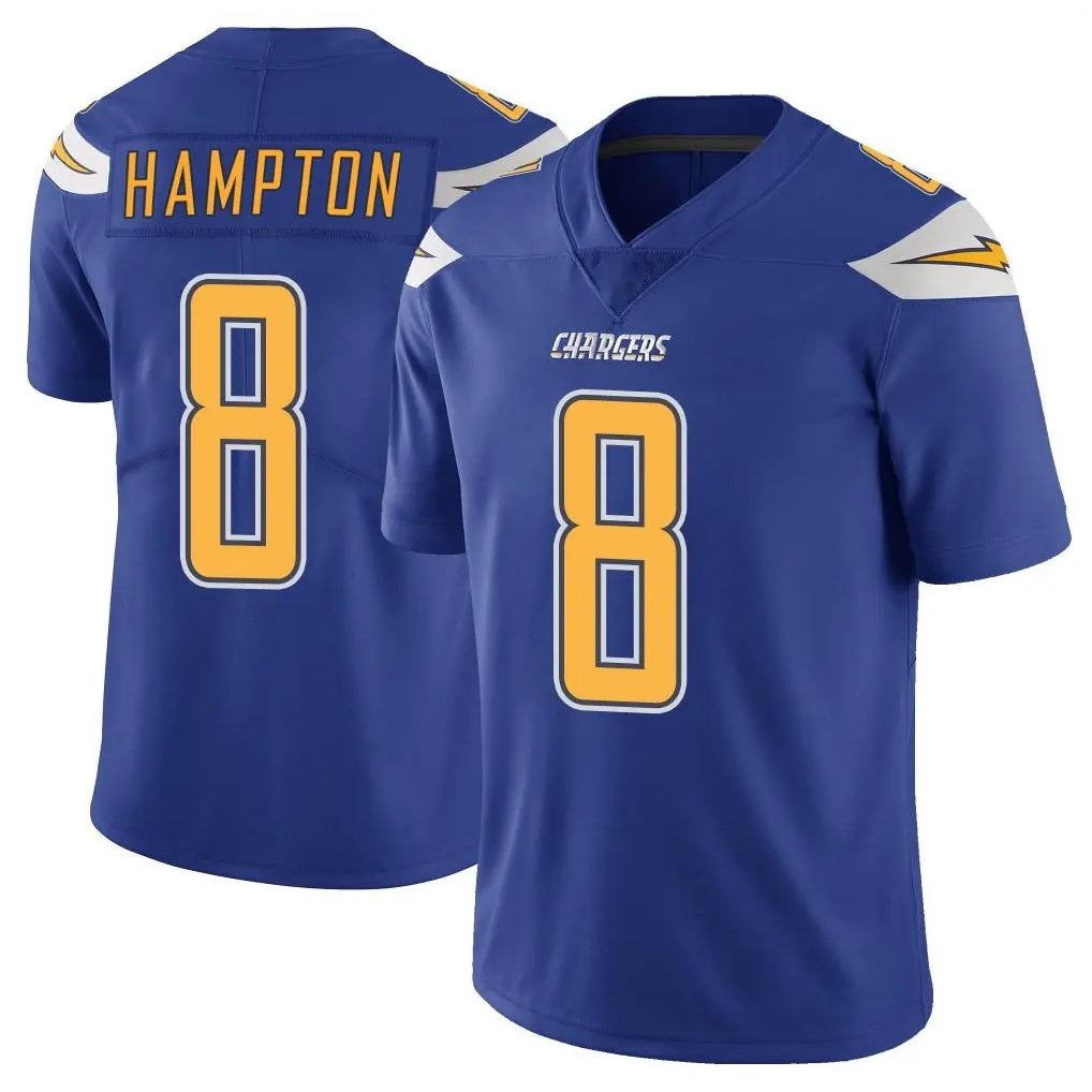 harde LA.Chargers #8 Omarion Hampton Player Royal Limited Color Rush Vapor Untouchable Home Game Stitched Jerseys
