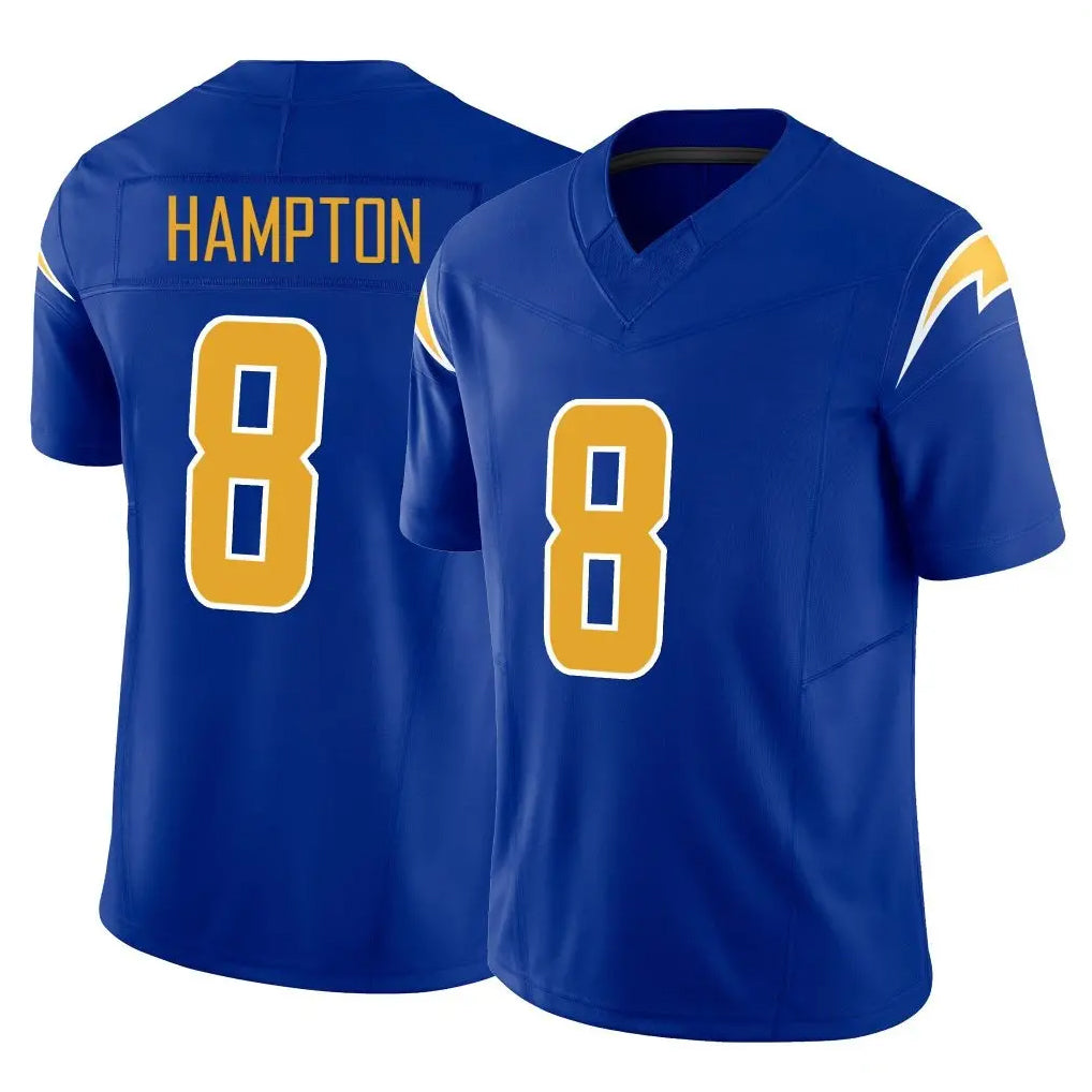 harde LA.Chargers #8 Omarion Hampton Player Royal Limited Vapor F.U.S.E. Home Game Stitched Jerseys
