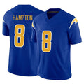 harde LA.Chargers #8 Omarion Hampton Player Royal Limited Vapor F.U.S.E. Home Game Stitched Jerseys