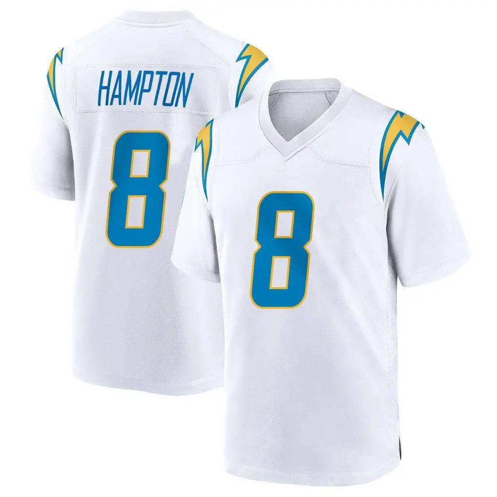 harde LA.Chargers #8 Omarion Hampton Player White Home Game Stitched Jerseys