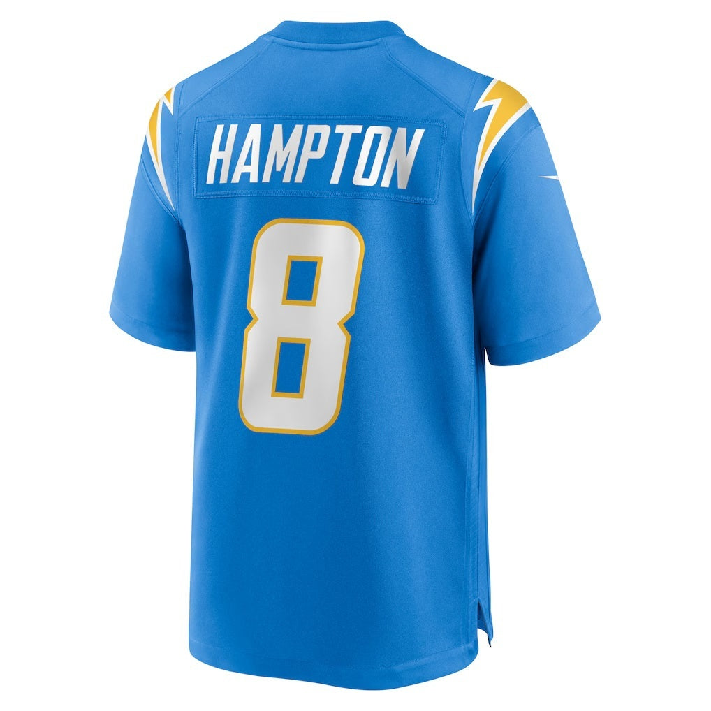 harde LA.Chargers #8 Omarion Hampton Powder Blue Team Game Stitched Jerseys
