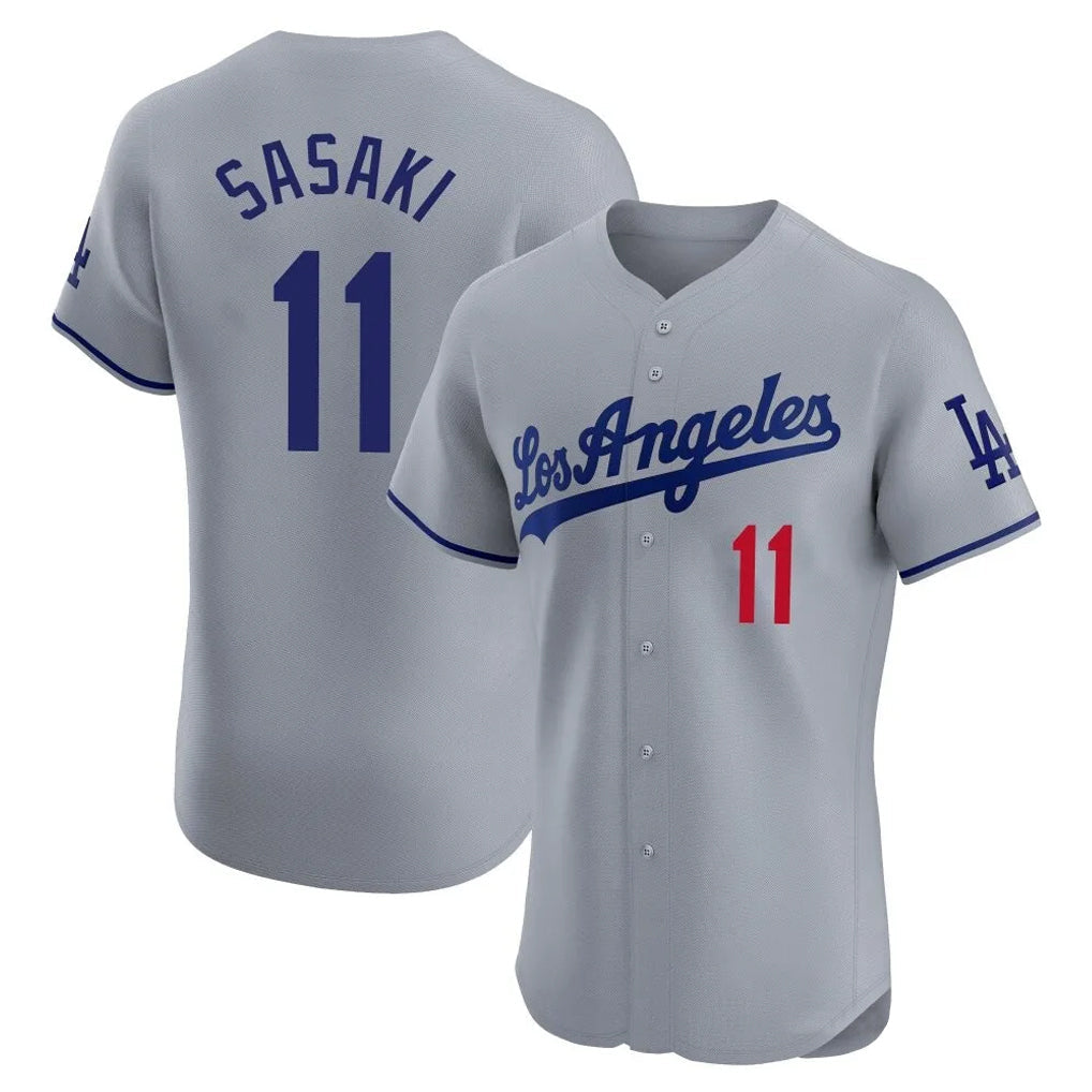 harde LA.Dodgers #11 Roki Sasaki Player Gray Limited Elite Home Stitched Jerseys