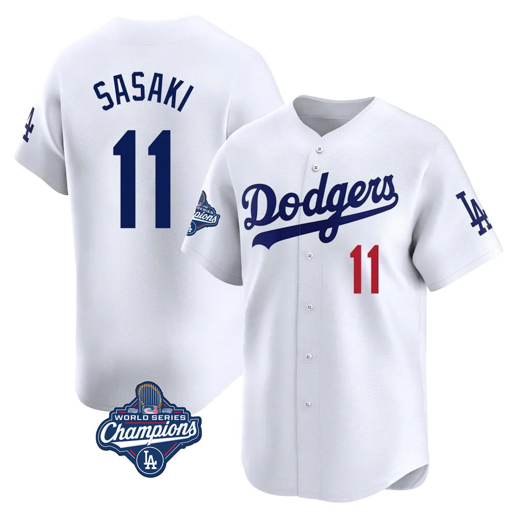 harde LA.Dodgers #11 Roki Sasaki Player White World Series Meet Limited Home Stitched Jerseys