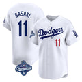 harde LA.Dodgers #11 Roki Sasaki Player White World Series Meet Limited Home Stitched Jerseys
