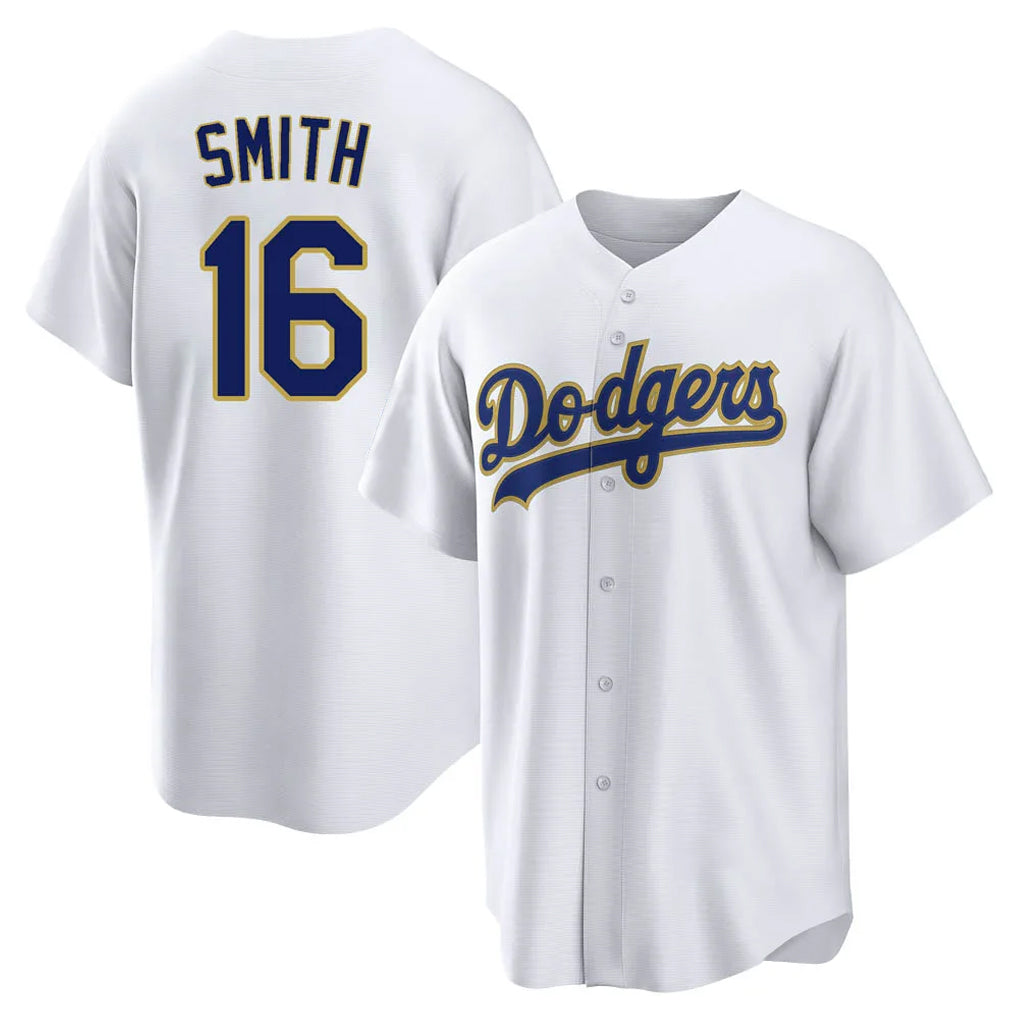 harde LA.Dodgers #16 Will Smith Player Gold White 2026 Collection Stadium Game Stitched Jerseys
