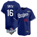 harde LA.Dodgers #16 Will Smith Player Royal World Series Limited Home Stitched Jerseys