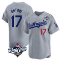 harde LA.Dodgers #17 Shohei Ohtani Player Gray World Series Limited Home Stitched Jerseys