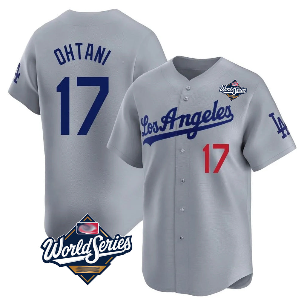 harde LA.Dodgers #17 Shohei Ohtani Player Gray World Series Limited Home Stitched Jerseys