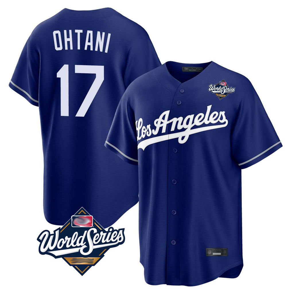 harde LA.Dodgers #17 Shohei Ohtani Player Royal World Series Game Stitched Jerseys