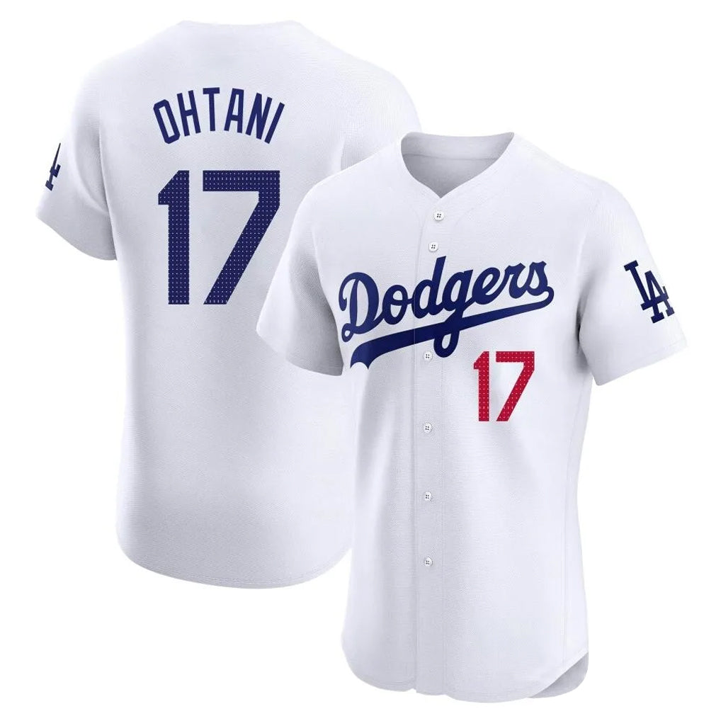 harde LA.Dodgers #17 Shohei Ohtani Player White Limited Elite Home Stitched Jerseys