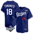 harde LA.Dodgers #18 Yoshinobu Yamamoto Player Royal World Series Limited Home Stitched Jerseys