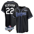 harde LA.Dodgers #22 Clayton Kershaw Player Black World Series Carbon Limited Home Stitched Jerseys