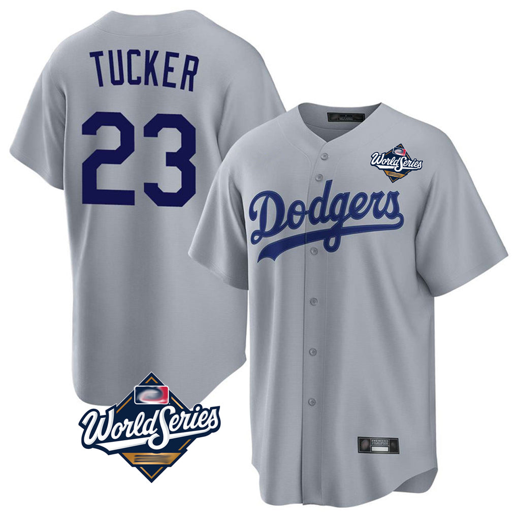 harde LA.Dodgers #23 Kyle Tucker Player Gray World Series Game Stitched Jerseys