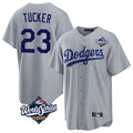 harde LA.Dodgers #23 Kyle Tucker Player Gray World Series Game Stitched Jerseys