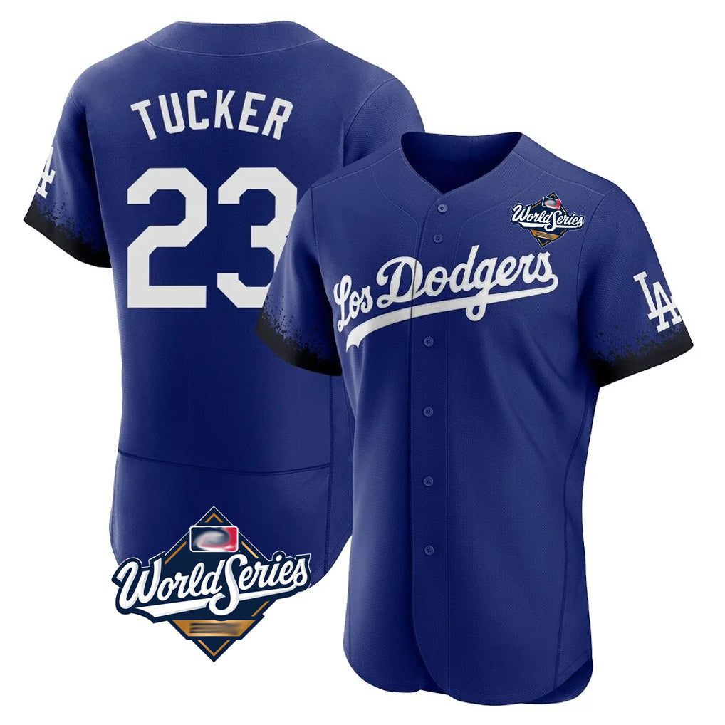 harde LA.Dodgers #23 Kyle Tucker Player Royal World Series City Connect Elite Home Stitched Jerseys