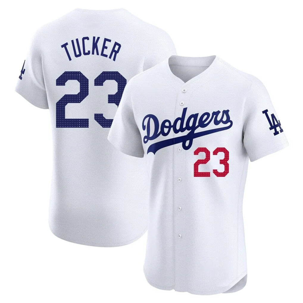 harde LA.Dodgers #23 Kyle Tucker Player White Limited Elite Home Stitched Jerseys