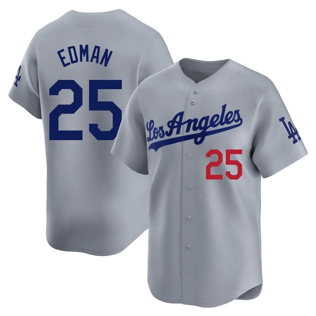 harde LA.Dodgers #25 Tommy Edman Player Gray Limited Home Stitched Jerseys