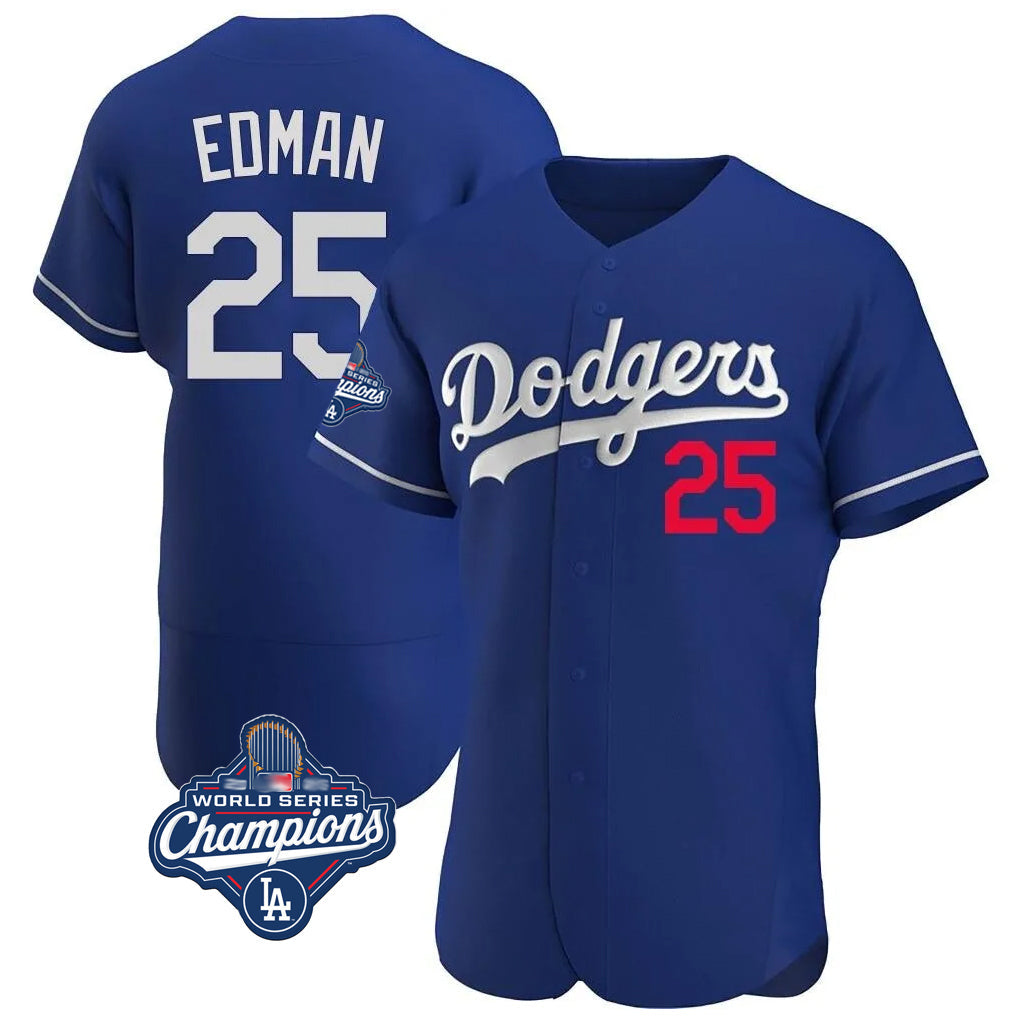 harde LA.Dodgers #25 Tommy Edman Player Royal World Series Meet Limited Elite Home Stitched Jerseys