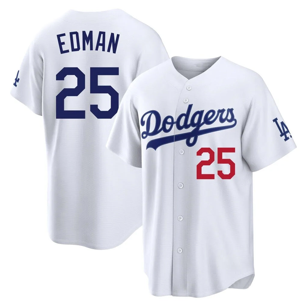 harde LA.Dodgers #25 Tommy Edman Player White Home Game Stitched Jerseys