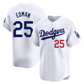 harde LA.Dodgers #25 Tommy Edman Player White Limited Home Stitched Jerseys