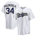 harde LA.Dodgers #34 Fernando Valenzuela Player Gold White 2026 Collection Stadium Game Stitched Jerseys