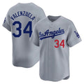 harde LA.Dodgers #34 Fernando Valenzuela Player Gray Limited Home Stitched Jerseys
