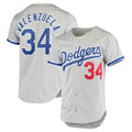 harde LA.Dodgers #34 Fernando Valenzuela Player Gray Throwback 1981 Stitched Jerseys