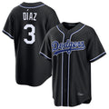 harde LA.Dodgers #3 Edwin D¡§aaz Player Black Carbon Limited Home Stitched Jerseys