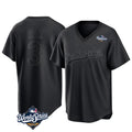 harde LA.Dodgers #3 Edwin D¡§aaz Player Black World Series Pitch Fashion T-shirt Stitched Jerseys