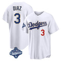 harde LA.Dodgers #3 Edwin D¡§aaz Player Gold White World Series Meet 2026 Collection Stadium Limited Stitched Jerseys