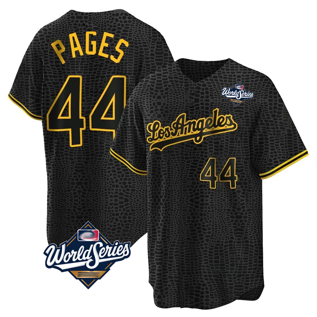 harde LA.Dodgers #44 Andy Pages Player Black Gold World Series Limited Home Stitched Jerseys