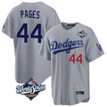 harde LA.Dodgers #44 Andy Pages Player Gray World Series Game Home Stitched Jerseys