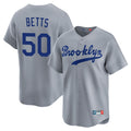 harde LA.Dodgers #50 Mookie Betts Player Gray Game Limited Home Stitched Jerseys