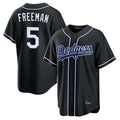 harde LA.Dodgers #5 Freddie Freeman Player Black Carbon Limited Home Stitched Jerseys