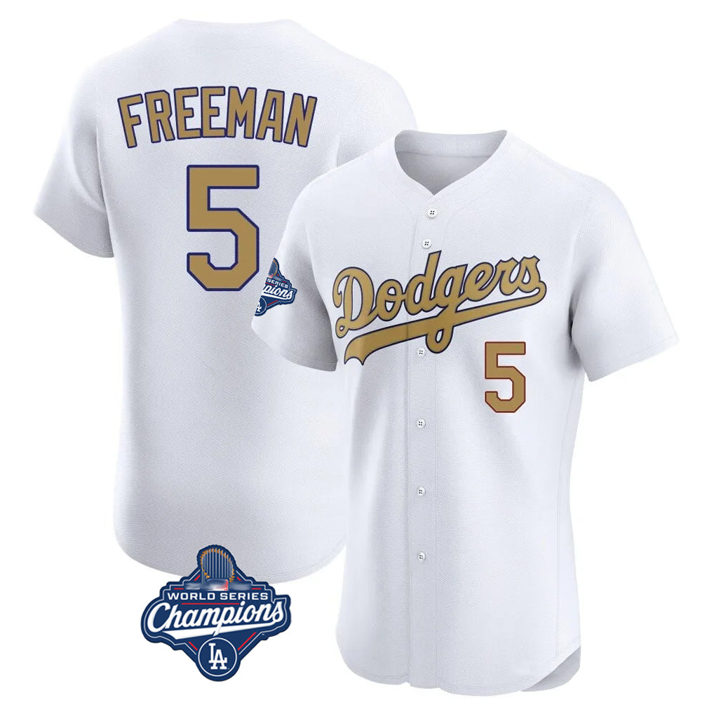 harde LA.Dodgers #5 Freddie Freeman Player White World Series Meet Limited Elite Home Stitched Jerseys