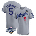 harde LA.Dodgers #5 Freddie Freeman Player Gray World Series Limited Elite Home Stitched Jerseys