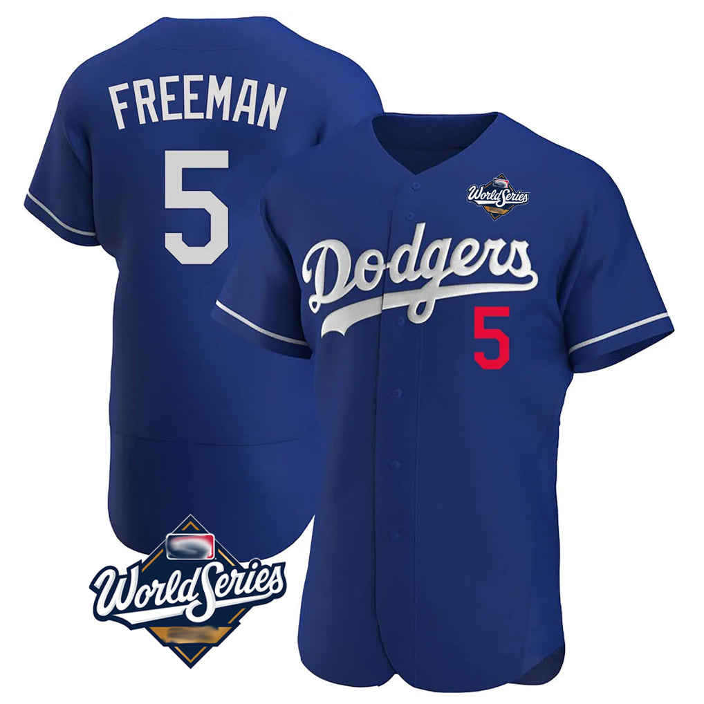 harde LA.Dodgers #5 Freddie Freeman Player Royal World Series Limited Elite Home Stitched Jerseys