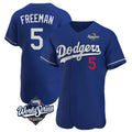 harde LA.Dodgers #5 Freddie Freeman Player Royal World Series Limited Elite Home Stitched Jerseys