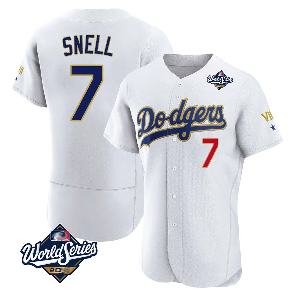 harde LA.Dodgers #7 Blake Snell Player Gold White 2026 Collection Stadium Limited Elite World Series Stitched Jerseys