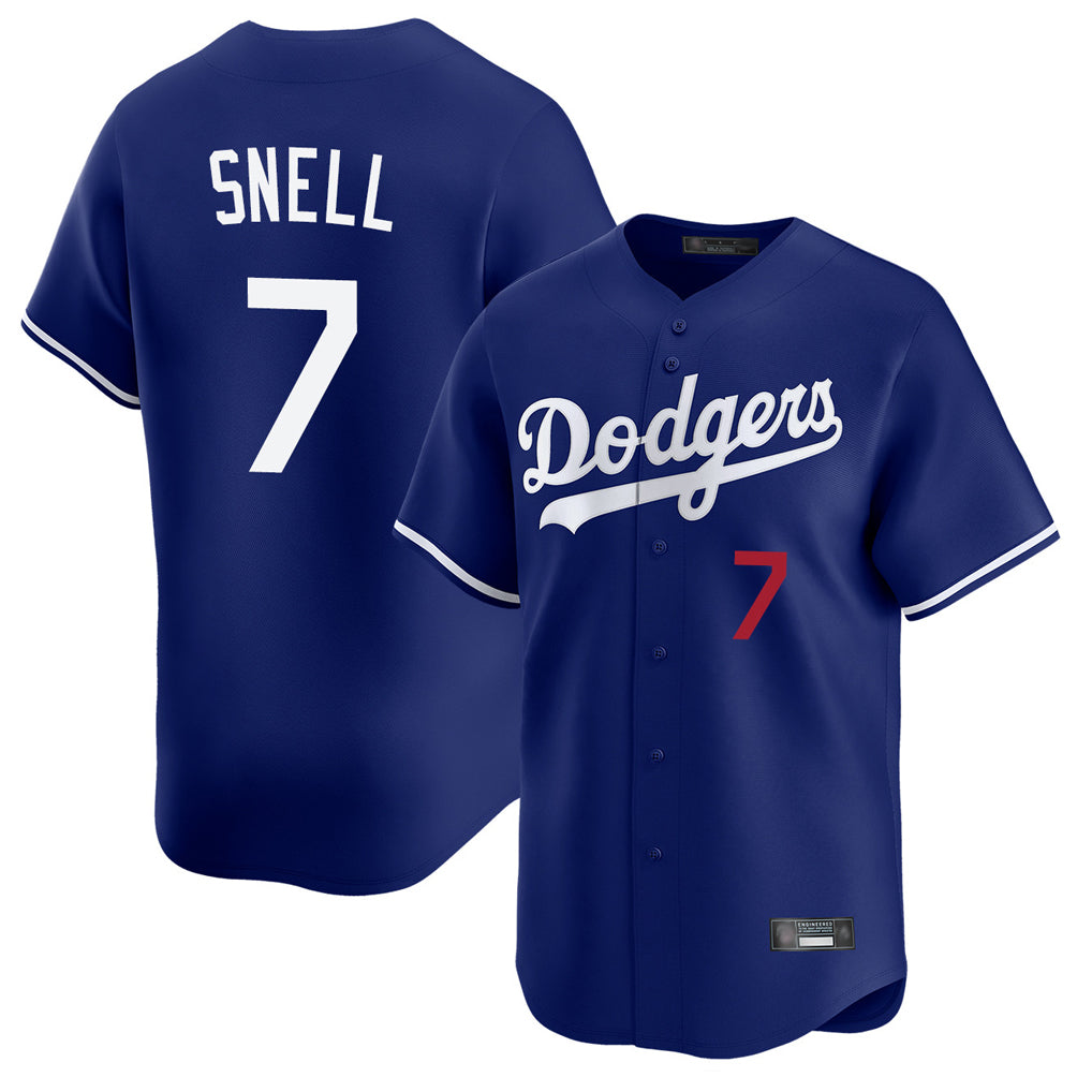 harde LA.Dodgers #7 Blake Snell Player Royal Limited Home Stitched Jerseys
