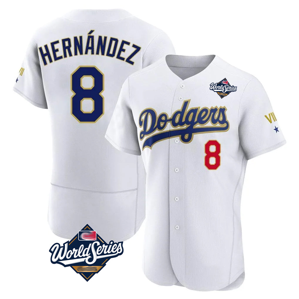 harde LA.Dodgers #8 Enrique Hern?¡ì?¨¦ndez Player Gold White World Series 2026 Collection Stadium Limited Elite Stitched Jerseys