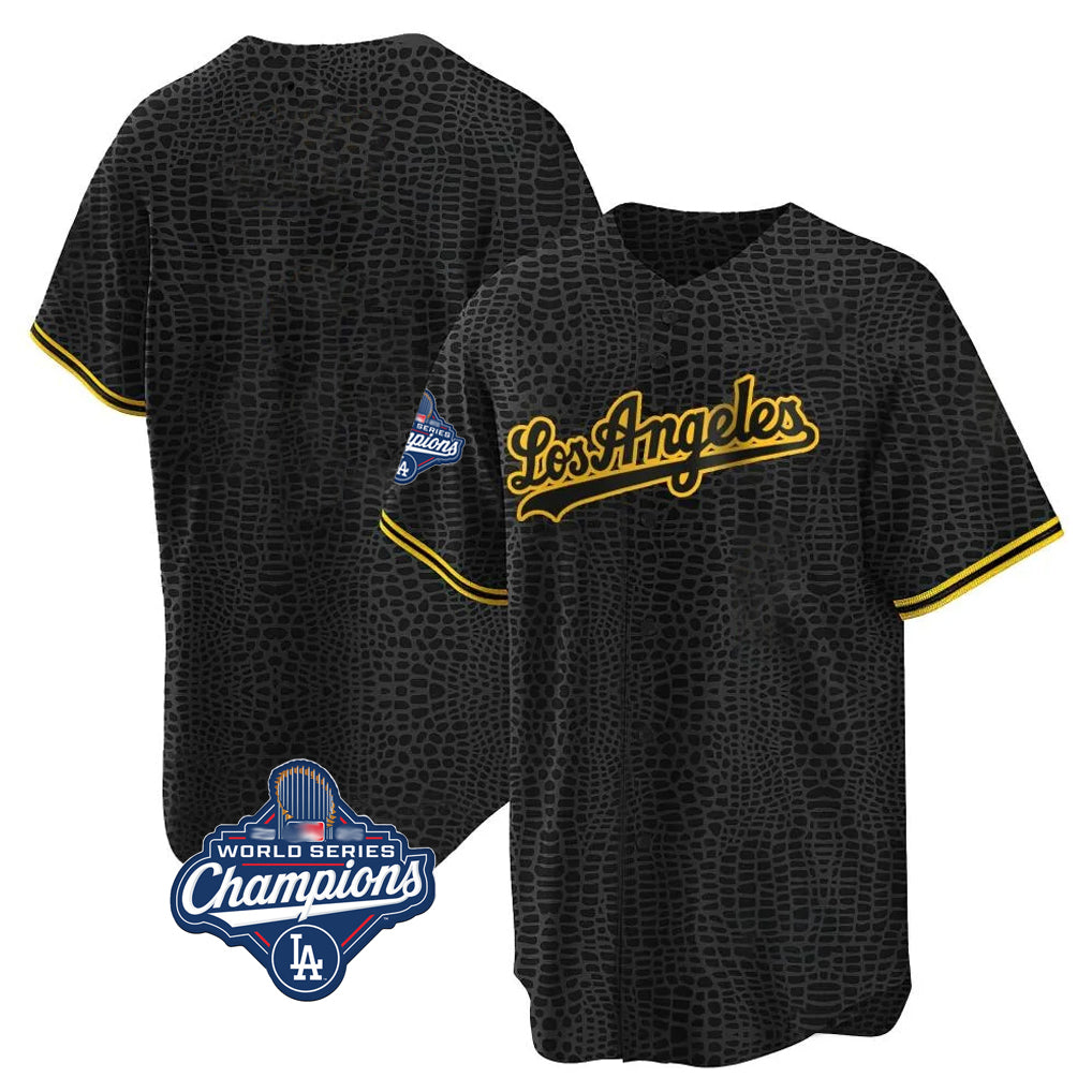 harde LA.Dodgers Blank Player Black Gold Limited Home World Series Meet Stitched Jerseys