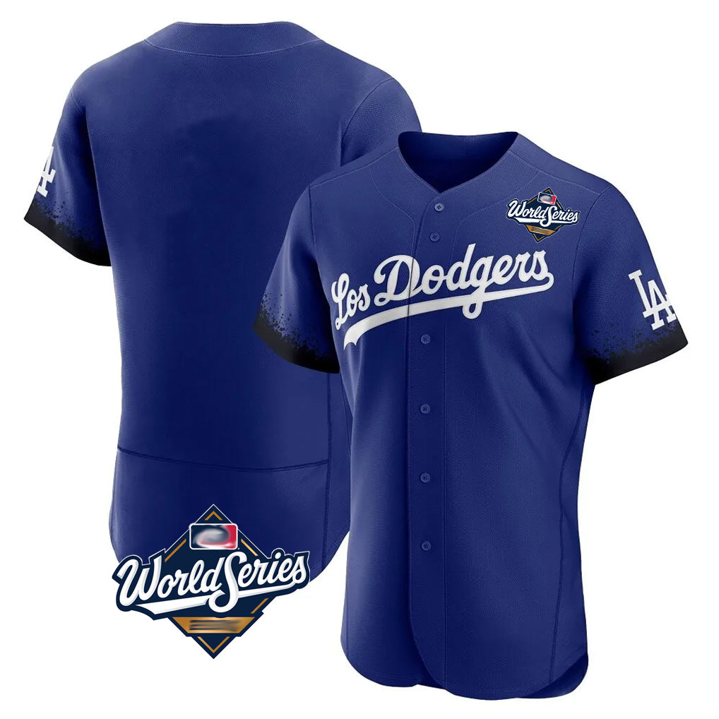 harde LA.Dodgers Blank Player Royal City Connect Elite Home World Series Stitched Jerseys