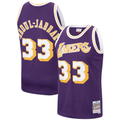 harde LA.Lakers #33 Kareem Abdul-Jabbar Mitchell & Ness Purple Hardwood Classics Swingman Jerseys