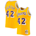 harde LA.Lakers #42 James Worthy Mitchell & Ness Gold 1984-1985 Hardwood Classics Swingman Stitched Jerseys