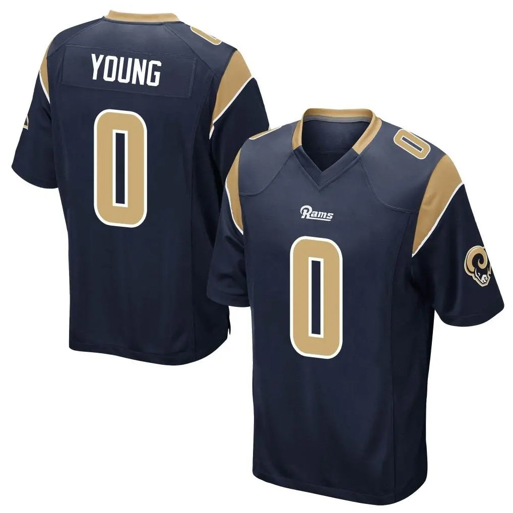 harde LA.Rams #0 Byron Young Player Navy Home Game Stitched Jerseys